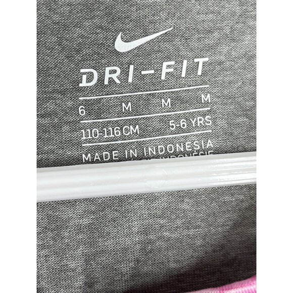 Nike Dri-Fit Heart Tank Gray Pink Girls Size 6 - Picture 6 of 10